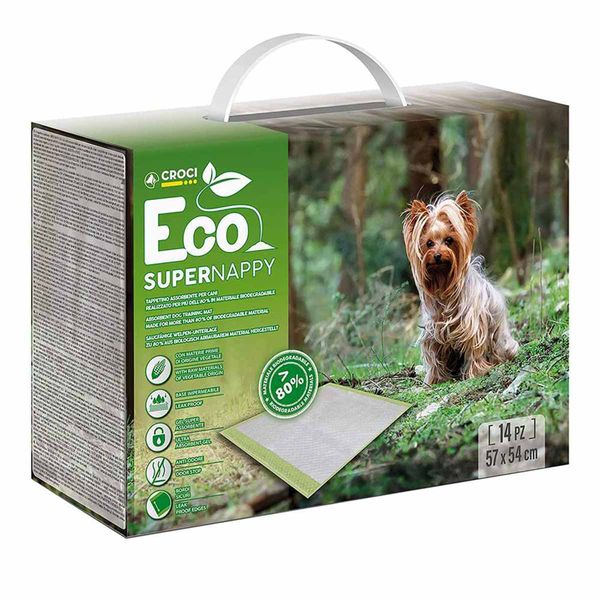 Пеленки для собак Croci Super Nappy Eco абсорбирующие 57*54 см, 14 пелёнок в упаковке (C6028471) 5222 фото