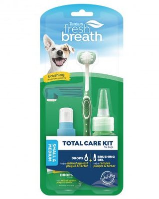 Набор TropiСlean Fresh Breath Total Care Kit for Small Dog "Свежее Дыхание" для мелких собак, гель + капли в воду + 2 щётки 5433 фото