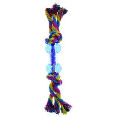 Игрушка для собак TETRAPET Dental Fun, кость на веревке, резина, 26 см 484,78 фото