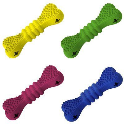 Игрушка для собак CROCI Кость из натурального каучука разных цветов, 15x5,4x3 см. C6098708 фото