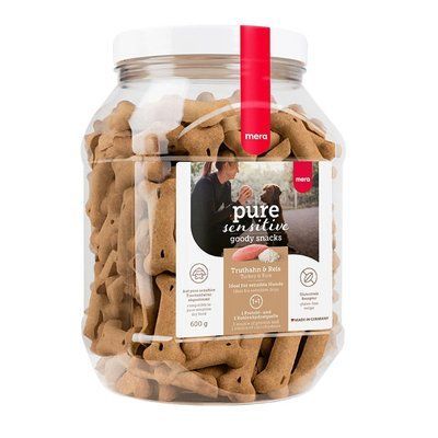 Mera good snacks pure sensitive Truthahn & Reis снеки для чутливих собак із індичкою та рисом, 600 гр 059078 - 9018 фото