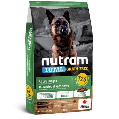 Нутрам T26 Nutram Total GF Holistic Lamb & Lentils сухой беззерновой корм с ягненком для собак и щенков, 20 кг (T26_(20kg) 6402 фото
