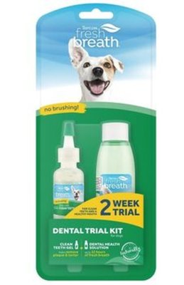 Набір Тропіклін Свіже Дихання Tropiclean 2-Week Trial Kit для собак на 2 тижні, гель No Brush 15 мл + добавка у воду 120 мл 5434 фото