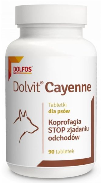 Долвит Кайен Dolvit Cayenne Dolfos лечебная кормовая добавка для собак при поедание ими фекалий, 90 таблеток 600 фото