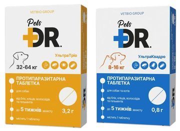 ДокторПетс Dr.Pets таблетки от глистов, блох и клещей для собак