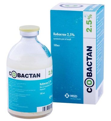 Кобактан 2,5 % Cobactan инъекционный антибиотик широкого спектра действия, 100 мл 490 фото