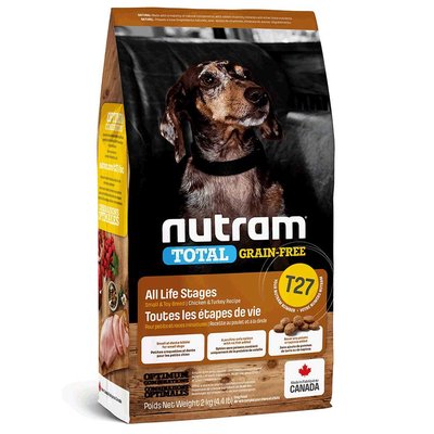 Нутрам T27 Nutram Total GF Chicken & Turkey Small Breed сухой корм для собак и щенков мелких пород, 2 кг (T27_(2kg) 6403 фото