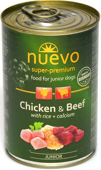 Нуево 400 гр Nuevo Junior Chicken & Beef влажный корм с курицей, говядиной, рисом для щенков (95013) 3946 фото