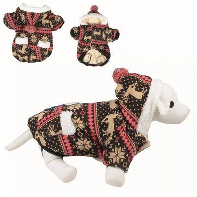 Куртка с капюшоном зимняя TETRAPET на плюше Pom Pom, 40 см 494,85 фото