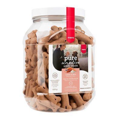 Mera good snacks pure sensitive Lach & Reis снеки для чувствительных собак с лососем и рисом, 600 гр 059178 - 9118 фото