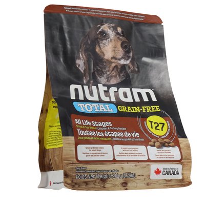 Нутрам T27 Nutram Total GF Chicken & Turkey Small Breed сухий корм для собак і цуценят дрібних порід, 340 гр (T27_(340g) 6404 фото