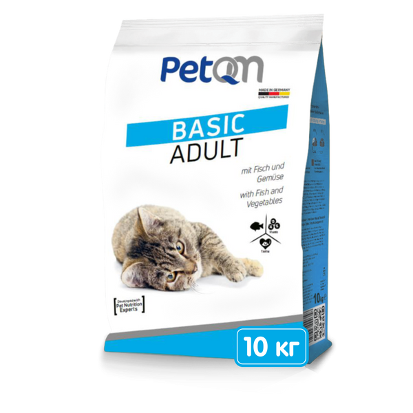 PetQM Cat Basic Adult with Fish and Vegetables сухий корм з рибою та овочами для дорослих котів, 10 кг (701568) 7404 фото